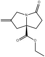 1H-Pyrrolizine-7a(5H)-carboxylic acid, tetrahydro-2-methylene-5-oxo-, ethyl ester, (7aR)- 化学構造式