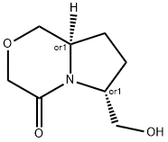 1H-Pyrrolo[2,1-c][1,4]oxazin-4(3H)-one, tetrahydro-6-(hydroxymethyl)-, (6R,8aR)-rel- Struktur