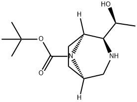 3,8-Diazabicyclo[3.2.1]octane-8-carboxylic acid, 2-[(1S)-1-hydroxyethyl]-, 1,1-dimethylethyl ester, (1S,2S,5R)- Structure