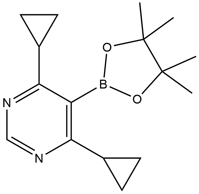 4,6-二环丙基-5-(4,4,5,5-四甲基-1,3,2-二氧硼杂环戊烷-2-基)嘧啶 结构式