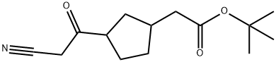 Cyclopentaneacetic acid, 3-(2-cyanoacetyl)-, 1,1-dimethylethyl ester Struktur