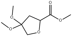 4,4-二甲氧基四氢呋喃-2-羧酸甲酯 结构式