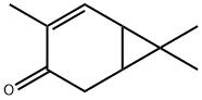 Bicyclo[4.1.0]hept-4-en-3-one, 4,7,7-trimethyl- Struktur