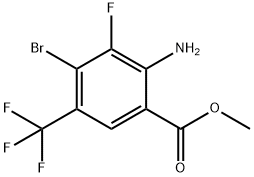 Benzoic acid, 2-amino-4-bromo-3-fluoro-5-(trifluoromethyl)-, methyl ester Struktur