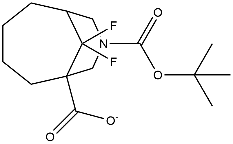 8-(1,1-Dimethylethyl) 10,10-difluoro-8-azabicyclo[4.3.1]decane-1,8-dicarboxylate 化学構造式