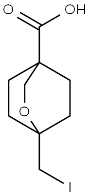 2-Oxabicyclo[2.2.2]octane-4-carboxylic acid, 1-(iodomethyl)- 化学構造式