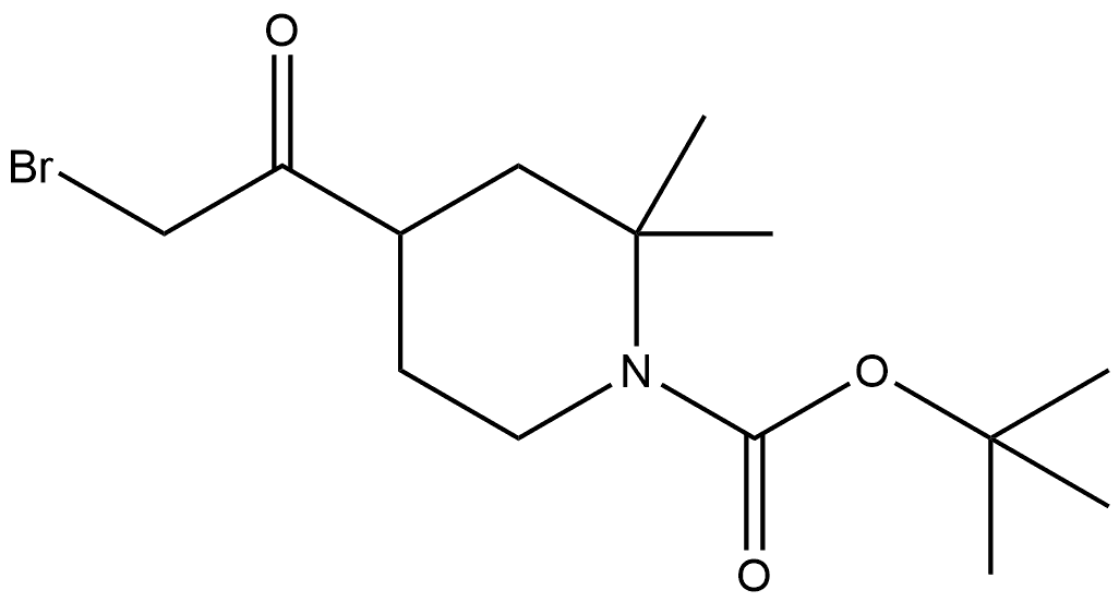 1,1-Dimethylethyl 4-(2-bromoacetyl)-2,2-dimethyl-1-piperidinecarboxylate Structure