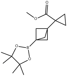 Cyclopropanecarboxylic acid, 1-[3-(4,4,5,5-tetramethyl-1,3,2-dioxaborolan-2-yl)bicyclo[1.1.1]pent-1-yl]-, methyl ester Struktur