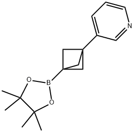 3-(3-(4,4,5,5-四甲基-1,3,2-二氧硼杂环戊烷-2-基)双环[1.1.1]戊-1-基)吡啶 结构式