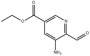 3-Pyridinecarboxylic acid, 5-amino-6-formyl-, ethyl ester Structure