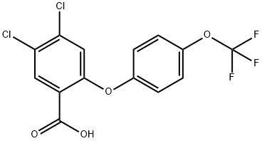 Benzoic acid, 4,5-dichloro-2-[4-(trifluoromethoxy)phenoxy]-,2827008-55-7,结构式