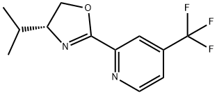 Pyridine, 2-[(4R)-4,5-dihydro-4-(1-methylethyl)-2-oxazolyl]-4-(trifluoromethyl)- Struktur
