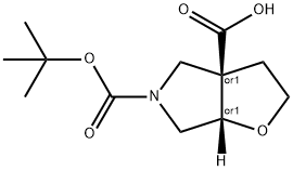 REL-(3AS,6AR)-5-(叔丁氧基羰基)六氢-3AH-呋喃并[2,3-C]吡咯-3A-羧酸,2828433-60-7,结构式