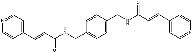 (2E,2'E)-N,N'-(1,4-phenylenebis(methylene))bis(3-(pyridin-4-yl)acrylamide) Struktur