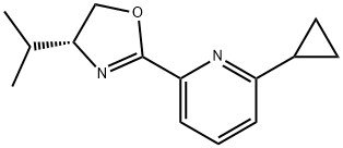 Pyridine, 2-cyclopropyl-6-[(4R)-4,5-dihydro-4-(1-methylethyl)-2-oxazolyl]- Structure