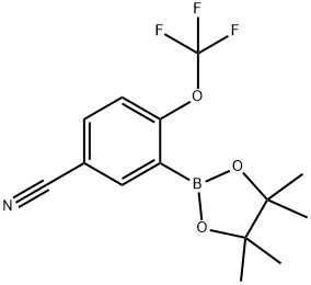 Benzonitrile, 3-(4,4,5,5-tetramethyl-1,3,2-dioxaborolan-2-yl)-4-(trifluoromethoxy)- Structure