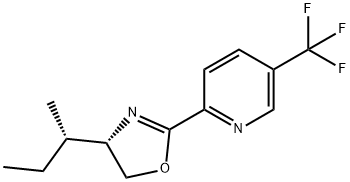 Pyridine, 2-[(4S)-4,5-dihydro-4-[(1S)-1-methylpropyl]-2-oxazolyl]-5-(trifluoromethyl)- Struktur