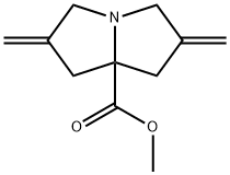 1H-Pyrrolizine-7a(5H)-carboxylic acid, tetrahydro-2,6-bis(methylene)-, methyl ester 化学構造式