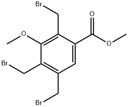 Benzoic acid, 2,4,5-tris(bromomethyl)-3-methoxy-, methyl ester Structure