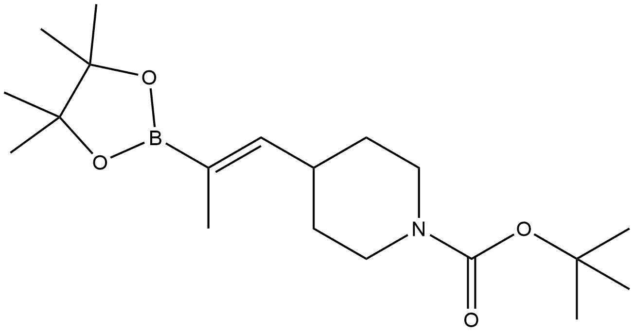 (Z)-4-(2-(4,4,5,5-四甲基-1,3,2-二氧硼杂硼烷-2-基)丙-1-烯-1-基)哌啶-1-甲酸叔丁酯, 2830625-66-4, 结构式