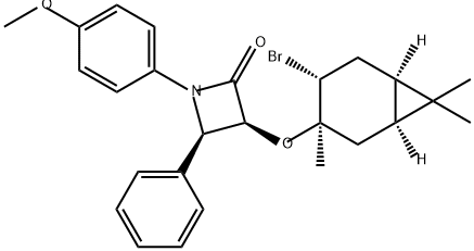 2-Azetidinone, 3-[[(1S,3R,4R,6R)-4-bromo-3,7,7-trimethylbicyclo[4.1.0]hept-3-yl]oxy]-1-(4-methoxyphenyl)-4-phenyl-, (3S,4R)-