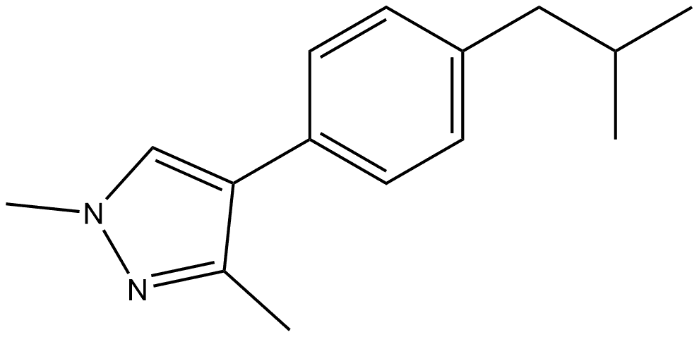 1,3-Dimethyl-4-[4-(2-methylpropyl)phenyl]-1H-pyrazole,2832642-32-5,结构式