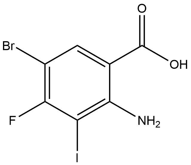 2-氨基-5-溴-4-氟-3-碘苯甲酸, 2833669-83-1, 结构式