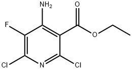 3-Pyridinecarboxylic acid, 4-amino-2,6-dichloro-5-fluoro-, ethyl ester Struktur