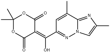 1,3-Dioxane-4,6-dione, 5-[(2,8-dimethylimidazo[1,2-b]pyridazin-6-yl)hydroxymethylene]-2,2-dimethyl-,2836393-99-6,结构式