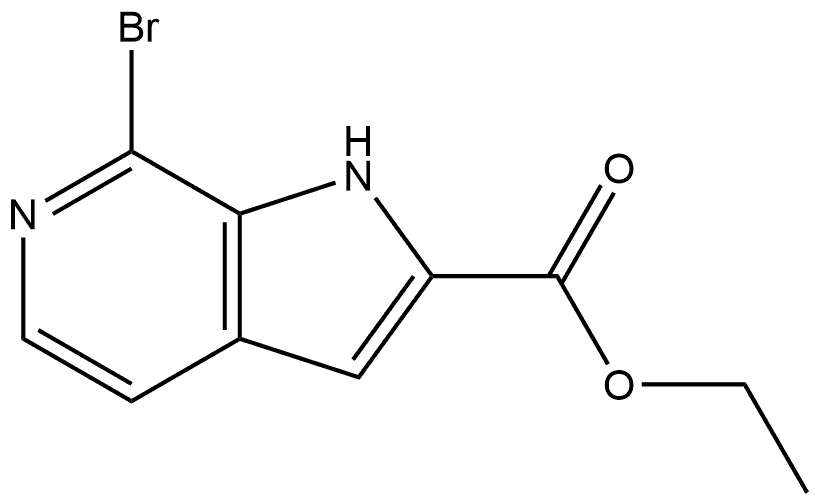 7-Bromo-1H-pyrrolo[2,3-c]pyridine-2-carboxylic acid ethyl ester 化学構造式