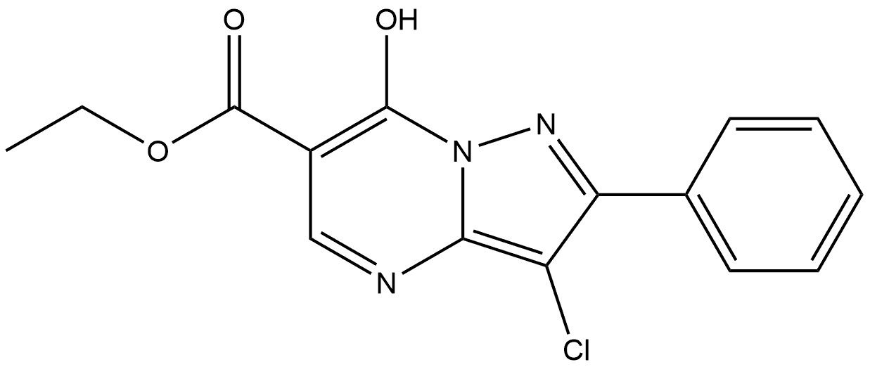 ethyl 3-chloro-7-hydroxy-2-phenylpyrazolo[1,5-a]pyrimidine-6-carboxylate Structure