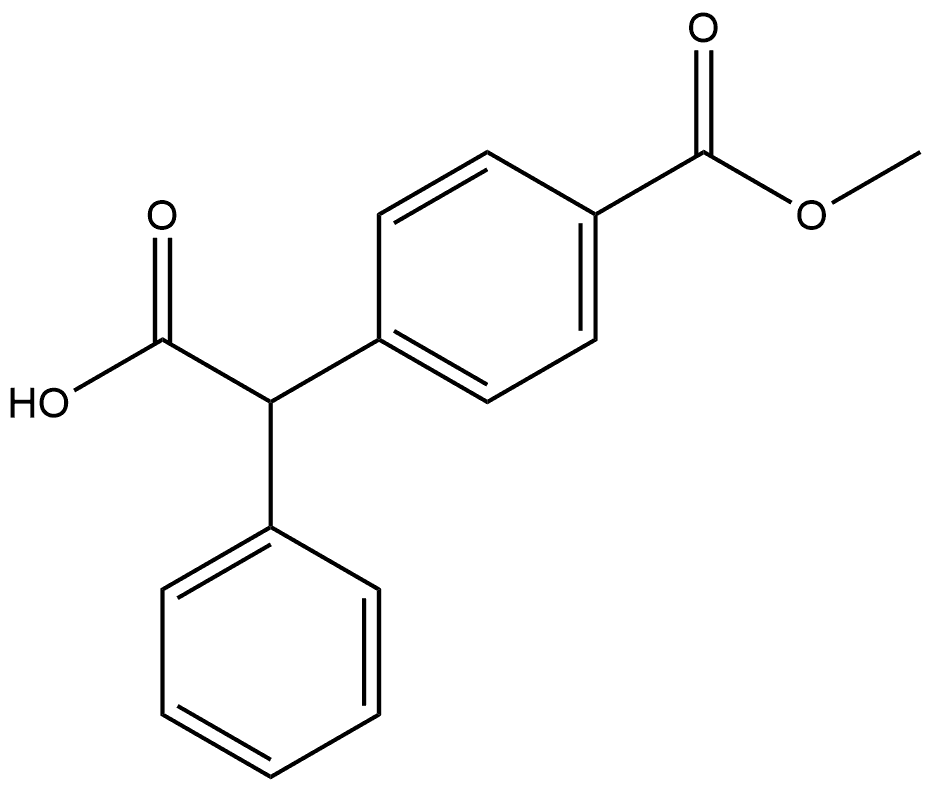 Benzeneacetic acid, 4-(methoxycarbonyl)-α-phenyl- Structure