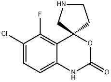 Spiro[4H-3,1-benzoxazine-4,3'-pyrrolidin]-2(1H)-one, 6-chloro-5-fluoro-, (3'S)- Struktur