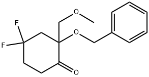 Cyclohexanone, 4,4-difluoro-2-(methoxymethyl)-2-(phenylmethoxy)- Struktur