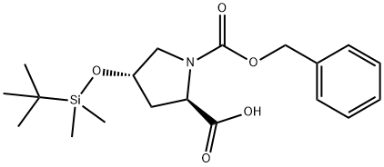 1,2-Pyrrolidinedicarboxylic acid, 4-[[(1,1-dimethylethyl)dimethylsilyl]oxy]-, 1-(phenylmethyl) ester, (2R,4S)-|(2R,4S)-1-((苄氧基)羰基)-4-((叔丁基二甲基甲硅烷基)氧基)吡咯烷-2-羧酸