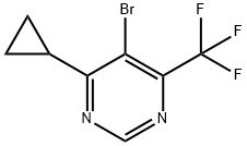 Pyrimidine, 5-bromo-4-cyclopropyl-6-(trifluoromethyl)- 化学構造式