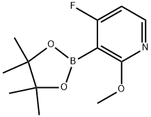 Pyridine, 4-fluoro-2-methoxy-3-(4,4,5,5-tetramethyl-1,3,2-dioxaborolan-2-yl)- 化学構造式