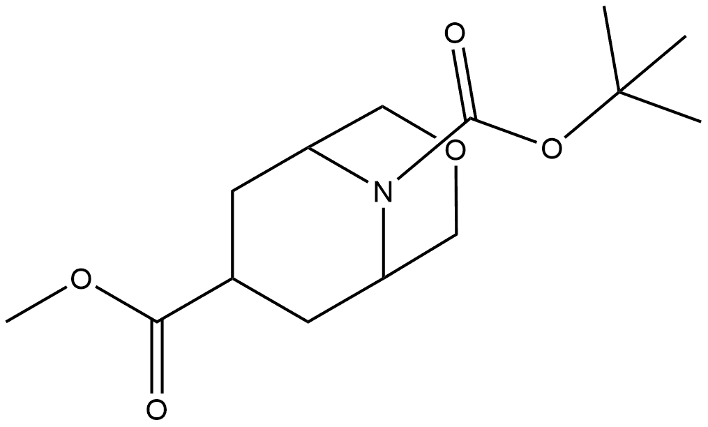 3-Oxa-9-azabicyclo[3.3.1]nonane-7,9-dicarboxylic acid, 9-(1,1-dimethylethyl) 7-methyl ester, (7-endo)- Structure