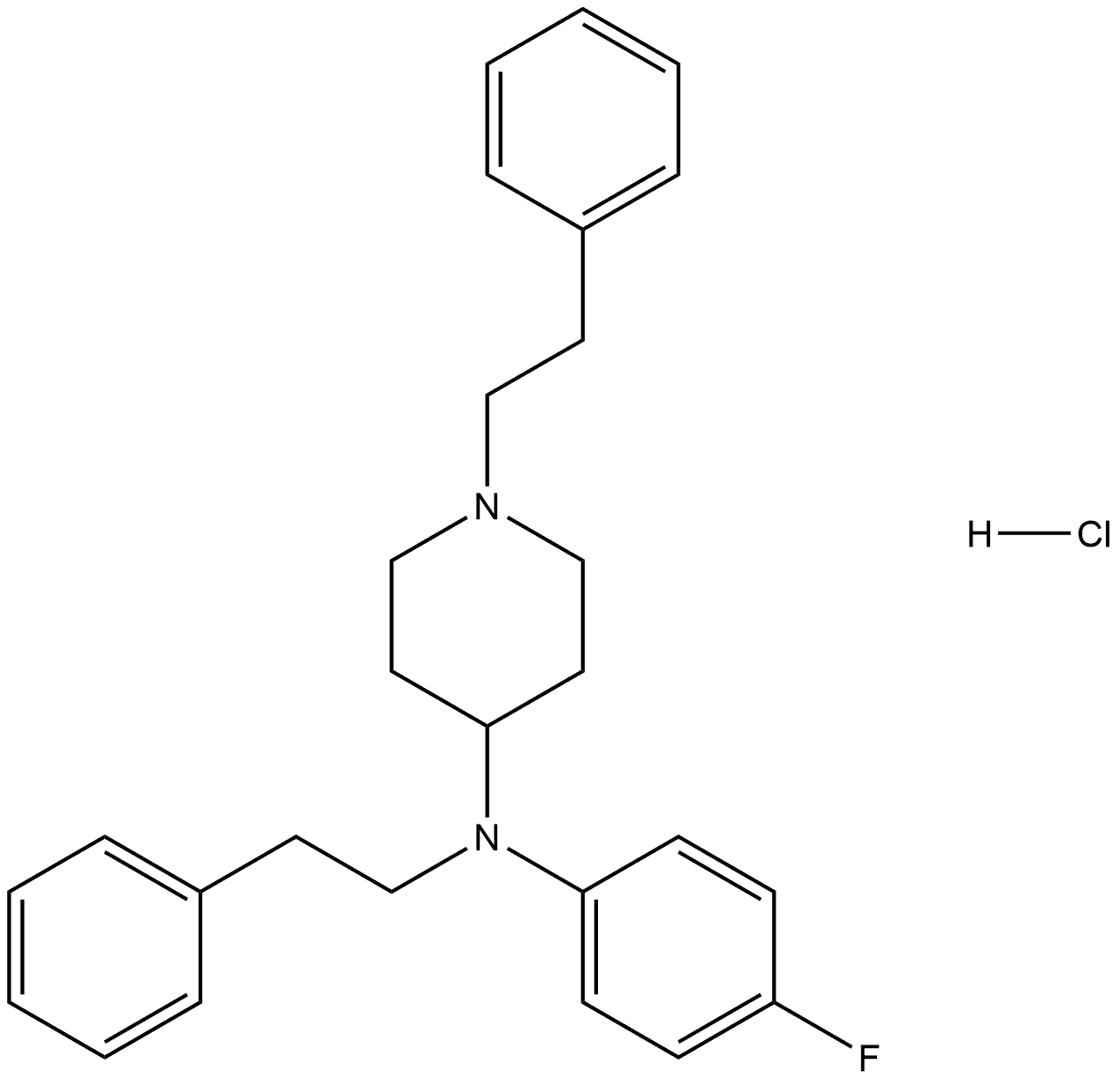 para-fluoro Phenethyl 4-ANPP (hydrochloride) 结构式