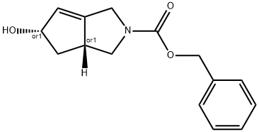 Cyclopenta[c]pyrrole-2(1H)-carboxylic acid, 3,3a,4,5-tetrahydro-5-hydroxy-, phenylmethyl ester, (3aR,5S)-rel- Struktur