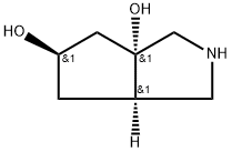 Cyclopenta[c]pyrrole-3a,5(1H)-diol, hexahydro-, (3aR,5S,6aS)-rel- Struktur