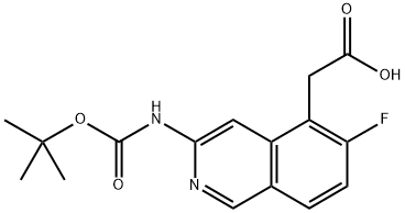 5-Isoquinolineacetic acid, 3-[[(1,1-dimethylethoxy)carbonyl]amino]-6-fluoro- Structure