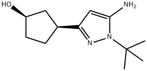 Cyclopentanol, 3-[5-amino-1-(1,1-dimethylethyl)-1H-pyrazol-3-yl]-, (1R,3S)-,2844451-10-9,结构式
