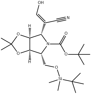 284490-14-8 5H-1,3-Dioxolo4,5-cpyrrole-5-carboxylic acid, 4-(1Z)-1-cyano-2-hydroxyethenyl-6-(1,1-dimethylethyl)dimethylsilyloxymethyltetrahydro-2,2-dimethyl-, 1,1-dimethylethyl ester, (3aS,4S,6R,6aR)-