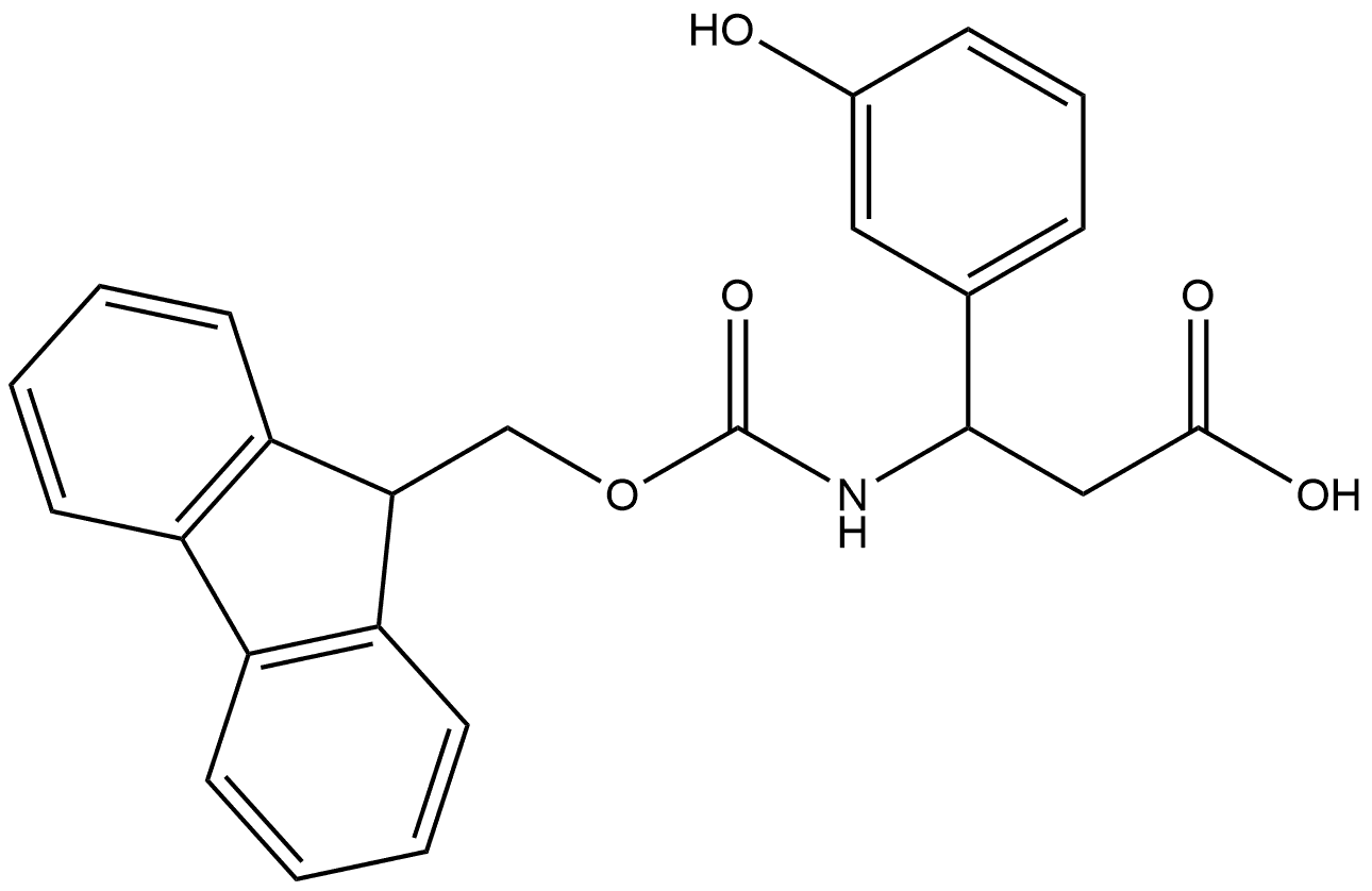 3-(9H-fluoren-9-ylmethoxy)carbonyl]amino}-3-(3-hydroxyphenyl)-propanoic acid Struktur