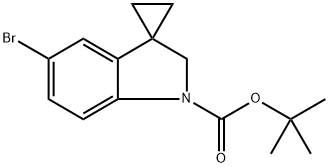 Spiro[cyclopropane-1,3'-[3H]indole]-1'(2'H)-carboxylic acid, 5'-bromo-, 1,1-dimethylethyl ester Structure