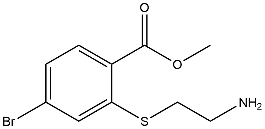 2-[(2-氨基乙基)硫基]-4-溴苯甲酸甲酯 结构式