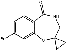 Spiro[1,4-benzoxazepine-2(5H),1'-cyclopropan]-5-one, 8-bromo-3,4-dihydro- Struktur