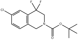 2(1H)-Isoquinolinecarboxylic acid, 6-chloro-4,4-difluoro-3,4-dihydro-, 1,1-dimethylethyl ester Structure