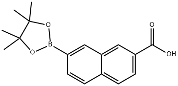 2-Naphthalenecarboxylic acid, 7-(4,4,5,5-tetramethyl-1,3,2-dioxaborolan-2-yl)- Struktur